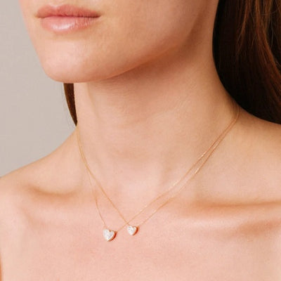 Pavé Folded Heart Necklace