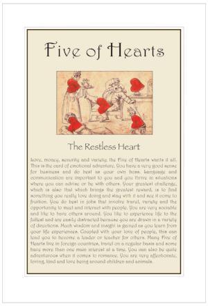 Five of Hearts Birthday Card