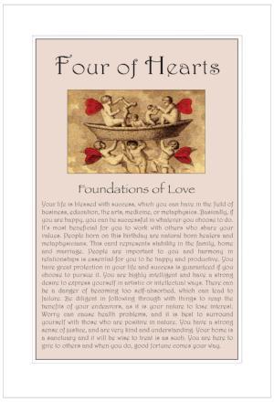 Four of Hearts Birthday Card